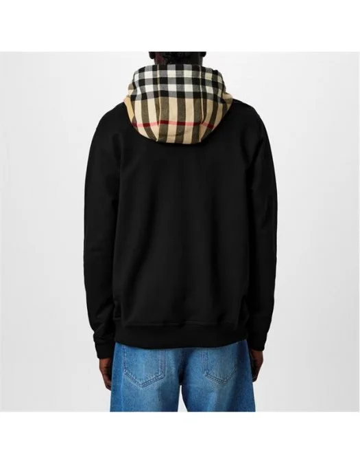 JACHETA BURBERRY, BBY Print, Check Hood, Zip Hoodie, Black - 8060705X JACHETA BURBERRY, BBY Print, Check Hood, Zip Hoodie, Black - 8060705X