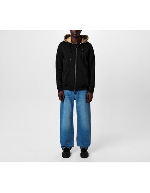 JACHETA BURBERRY, BBY Print, Check Hood, Zip Hoodie, Black - 8060705X JACHETA BURBERRY, BBY Print, Check Hood, Zip Hoodie, Black - 8060705X