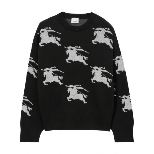 Pulover BURBERRY, Logo Pattern, Black Pulover BURBERRY, Logo Pattern, Black