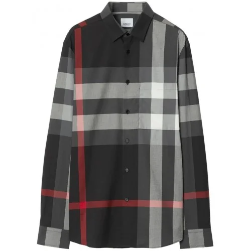 Camasa BURBERRY, Squares Designed, Multicolor Pattern Insert, Black