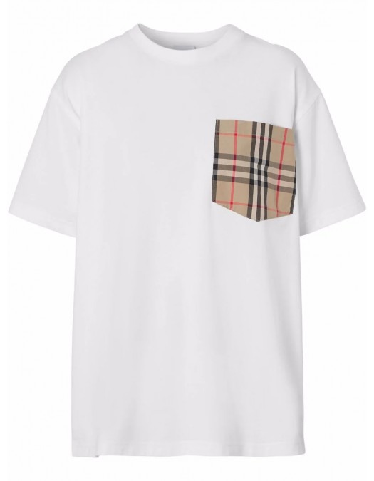 Tricou BURBERRY, Pocket Insert, Pattern, White - 8080322X