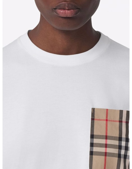 Tricou BURBERRY, Pocket Insert, Pattern, White - 8080322X