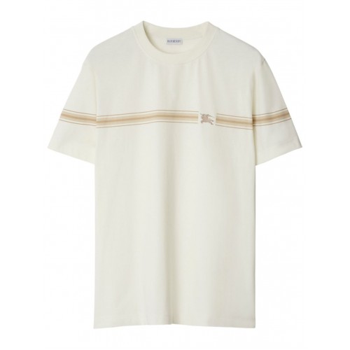 Tricou BURBERRY, Striped Design, White Tricou BURBERRY, Striped Design, White