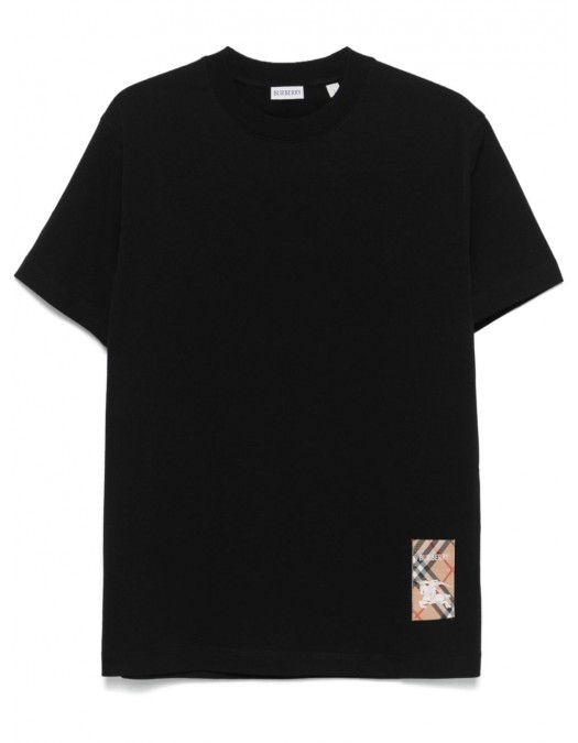 Tricou BURBERRY, Logo Patch, Round Neck, Black - 8104889X