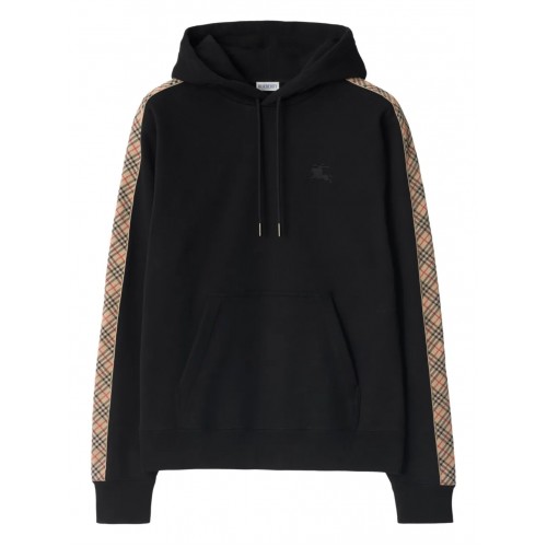 Hanorac BURBERRY, Check Trim, Cotton, Black Hanorac BURBERRY, Check Trim, Cotton, Black