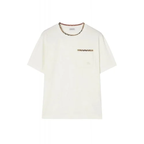 Tricou BURBERRY, "Ryan" T-shirt, Buzunar atasat, Alb
