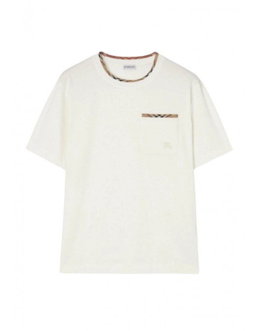 Tricou BURBERRY, "Ryan" T-shirt, Buzunar atasat, Alb - 8127629B7078