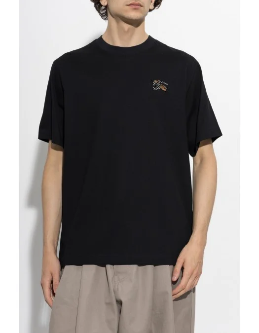 Tricou BURBERRY,  ‘Seth’, Negru - 8127949A1189