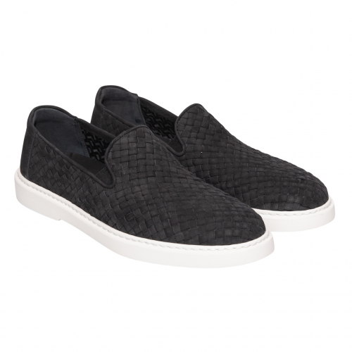 LOAFERS GIANFRANCO BUTTERI, Woven Edge, Black LOAFERS GIANFRANCO BUTTERI, Woven Edge, Black