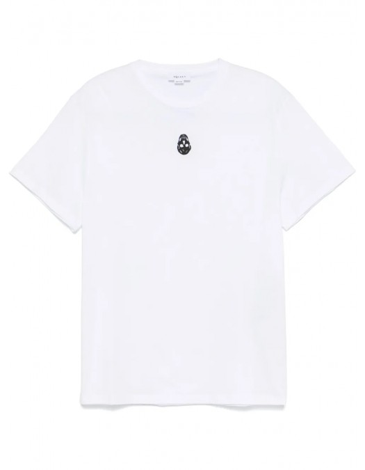 TRICOU ALEXANDER MCQUEEN, Skull Flocked, White - 828428QTADR0909