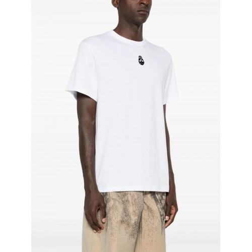 TRICOU ALEXANDER MCQUEEN, Skull Flocked, White TRICOU ALEXANDER MCQUEEN, Skull Flocked, White