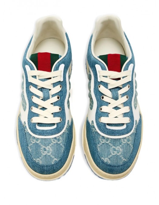 Sneakers GUCCI, Monogram Denim Sneakers, Blue - 838831FAEVU4645