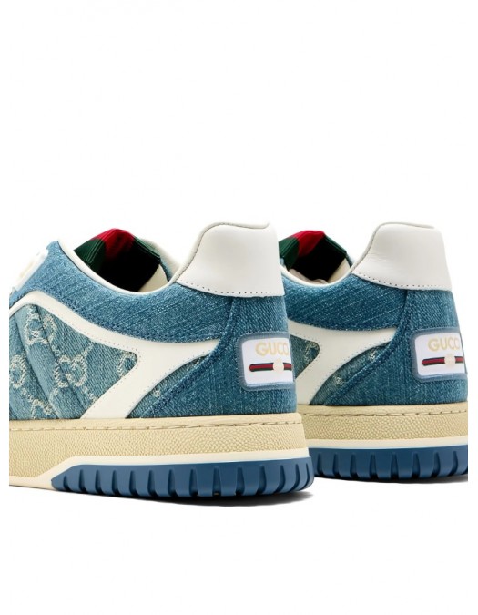 Sneakers GUCCI, Monogram Denim Sneakers, Blue - 838831FAEVU4645
