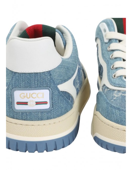 Sneakers GUCCI, Monogram Denim Sneakers, Blue - 838831FAEVU4645