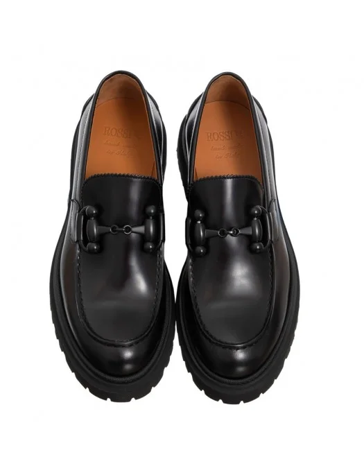 Loafers ROSSI, Black Leather, 857NERO - 857NERO Loafers ROSSI, Black Leather, 857NERO - 857NERO