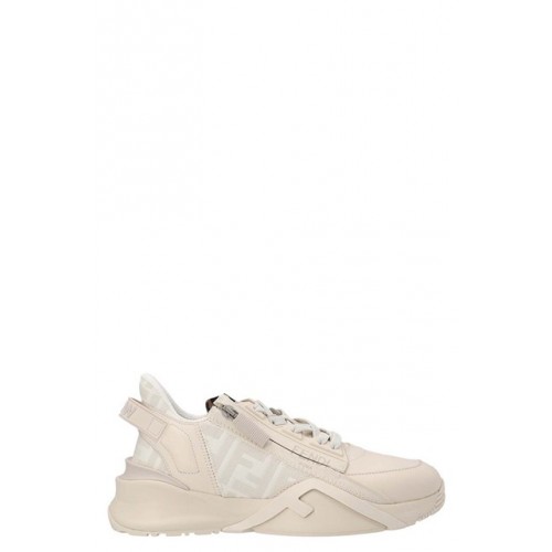 Sneakers Fendi, Flow, Zip Insert, White Beige Sneakers Fendi, Flow, Zip Insert, White Beige