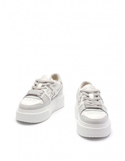 Sneakers Fendi, Match Leather Low-Top Sneakers, Full White - 8E8571AOMNF1PYS