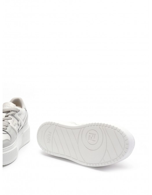 Sneakers Fendi, Match Leather Low-Top Sneakers, Full White - 8E8571AOMNF1PYS