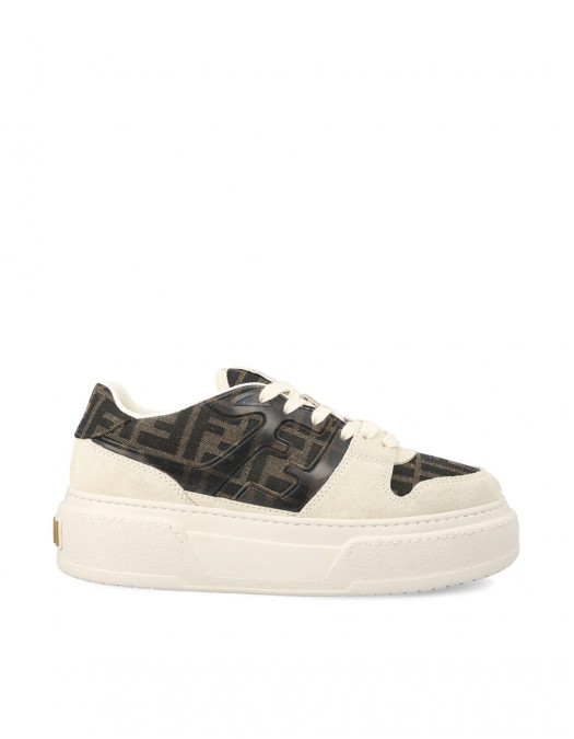 Sneakers Fendi, Match Leather Low-Top Sneakers, Brown - 8E8572AQ6IF1PYW