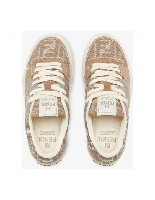 Sneakers FENDI, FF Jaquard Details, Beige - 8E8572ASAYF1RUN