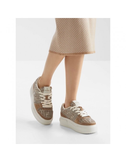 FESneakers FENDI, FF Jaquard Details, Beige - 8E8572ASAYF1RUN