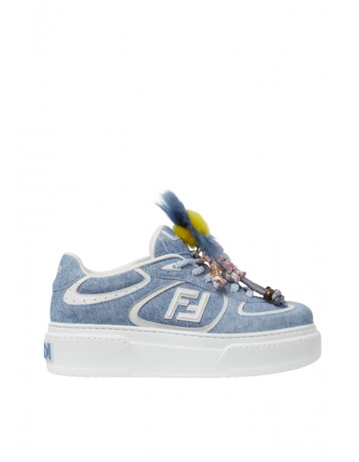 Sneakers Fendi Match, Light blue denim-effect suede platform low-tops - 8E8721AYFKF1V7U