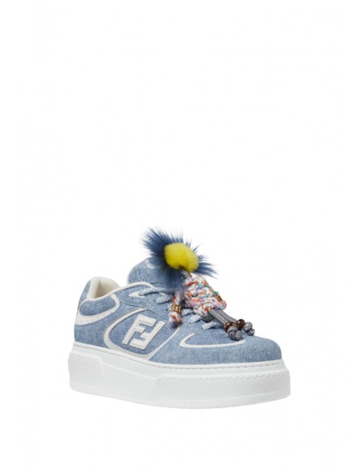 Sneakers Fendi Match, Light blue denim-effect suede platform low-tops - 8E8721AYFKF1V7U