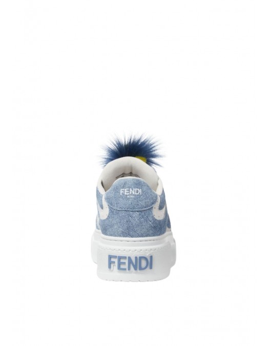 Sneakers Fendi Match, Light blue denim-effect suede platform low-tops - 8E8721AYFKF1V7U