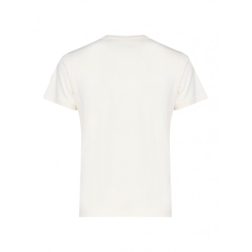 Tricou MONCLER, Crystal Logo Insert, White Tricou MONCLER, Crystal Logo Insert, White