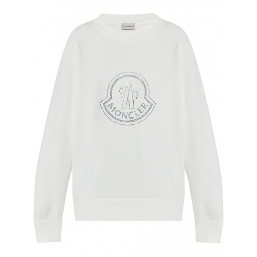 BLUZA MONCLER, Crystal Details, White BLUZA MONCLER, Crystal Details, White