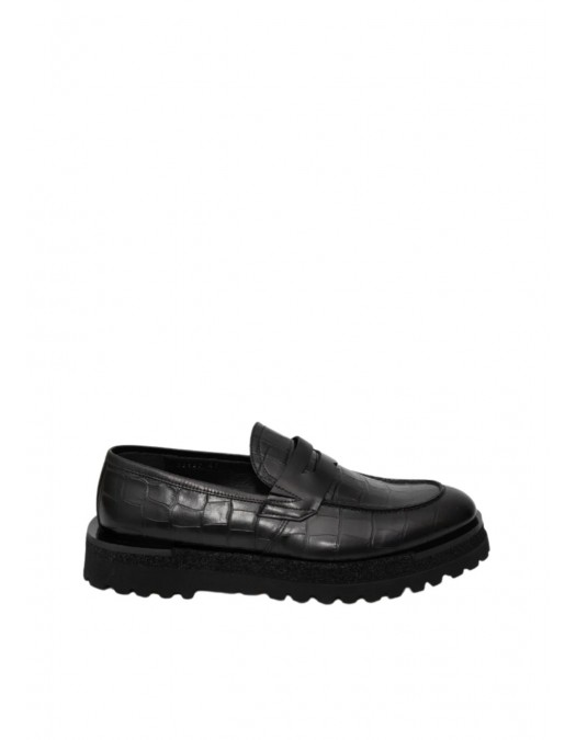 Loafers GIANFRANCO BUTTERI, Crocodile Details, Black - 95107A Loafers GIANFRANCO BUTTERI, Crocodile Details, Black - 95107A