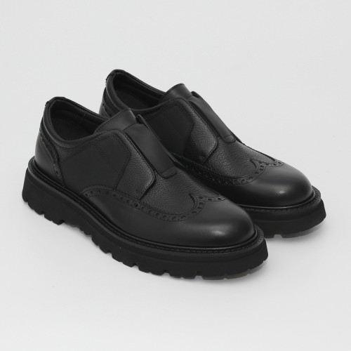 Loafers GIANFRANCO BUTTERI, Brogue Details, Black
