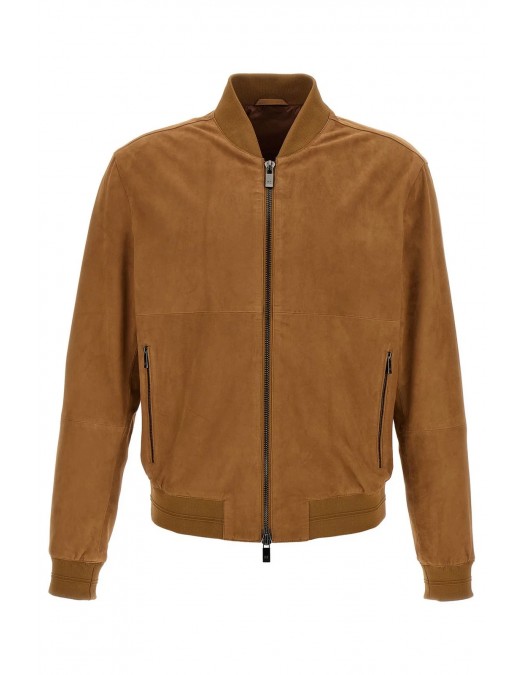 GEACA PAL ZILERI, Goat Suede Bomber, Light Brown - 9A36PJ200PL27839
