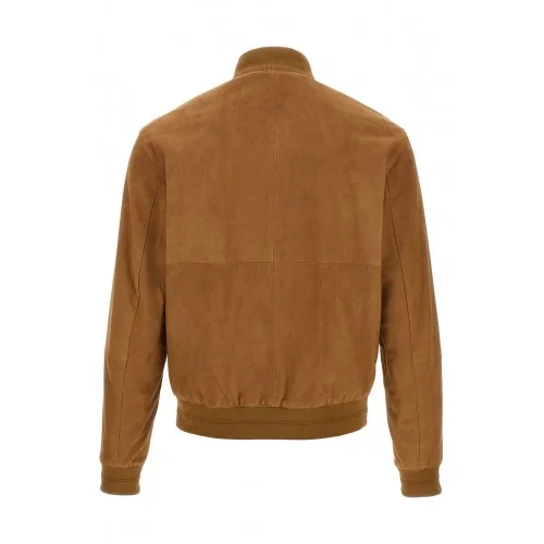 GEACA PAL ZILERI, Goat Suede Bomber, Light Brown