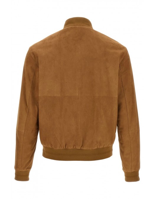 GEACA PAL ZILERI, Goat Suede Bomber, Light Brown - 9A36PJ200PL27839