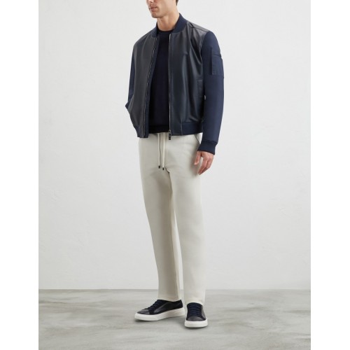 GEACA PAL ZILERI, Lambskin Bomber, Lightly Padded, Navy Blue GEACA PAL ZILERI, Lambskin Bomber, Lightly Padded, Navy Blue