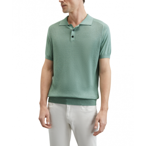 Tricou PAL ZILERI, Knitted Polo, Silk and Cotton, Light Green Tricou PAL ZILERI, Knitted Polo, Silk and Cotton, Light Green