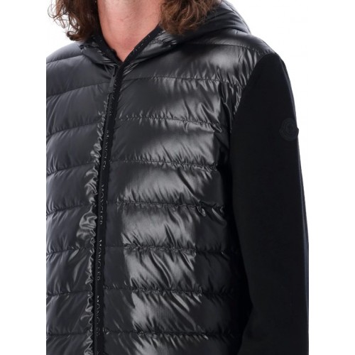 JACHETA MONCLER, Black Zip Sweatshirt, 9B00004M1113999 JACHETA MONCLER, Black Zip Sweatshirt, 9B00004M1113999