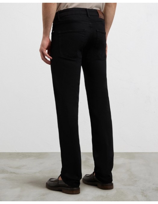 Jeans PAL ZILERI, black cotton and elastane denim with leather badge and metal logo - 9C31DM410SP27820