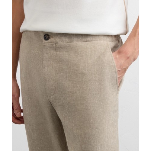 Pantaloni PAL ZILERI, light brown viscose drawstring trousers