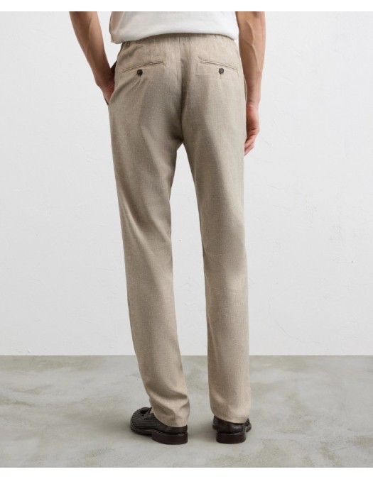 Pantaloni PAL ZILERI, light brown viscose drawstring trousers - 9C31NH237ESP98738