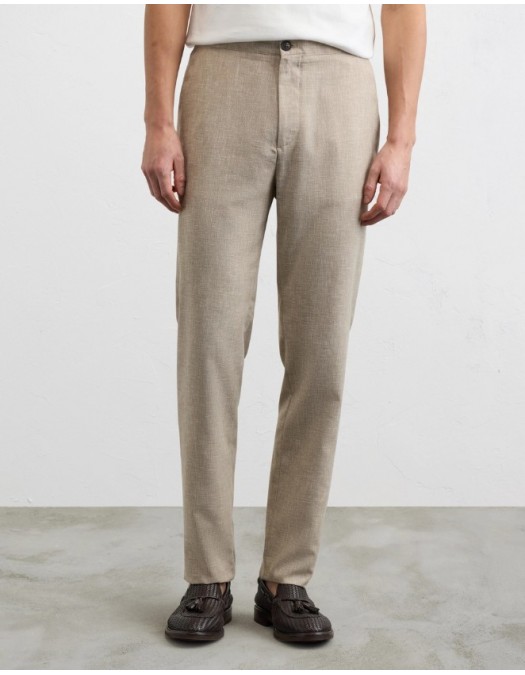 Pantaloni PAL ZILERI, light brown viscose drawstring trousers - 9C31NH237ESP98738