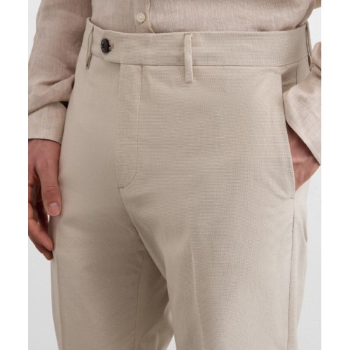 Pantaloni PAL ZILIERI, light brown mouline microstructure