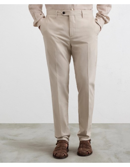 Pantaloni PAL ZILIERI, light brown mouline microstructure - 9C31NW400SP25037