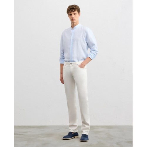 Jeans PAL ZILIERI, garment dyed cotton and elastane, Alb