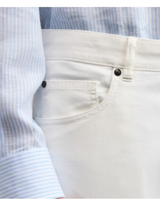 Jeans PAL ZILIERI, garment dyed cotton and elastane, Alb - 9C31NW412TSP24682