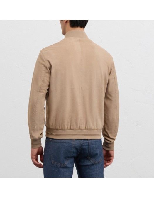 Jacheta PAL ZILERI, light brown goat suede ultra lightweight bomber jacket - 9C36PJ200SL28238