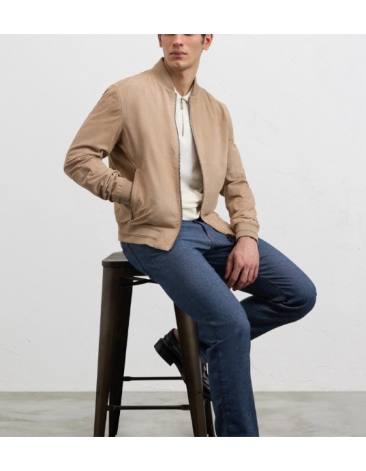 Jacheta PAL ZILERI, light brown goat suede ultra lightweight bomber jacket - 9C36PJ200SL28238