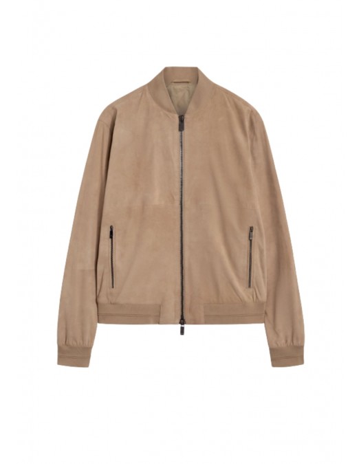 Jacheta PAL ZILERI, light brown goat suede ultra lightweight bomber jacket - 9C36PJ200SL28238