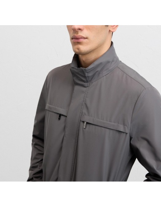 Jacheta PAL ZILERI, grey lightweight water repellent polyester - 9C36SAOY1SO20625